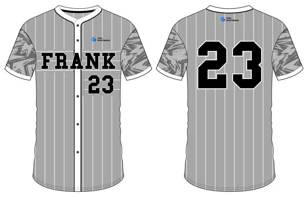 Sublimated custom high school button down baseball jersey