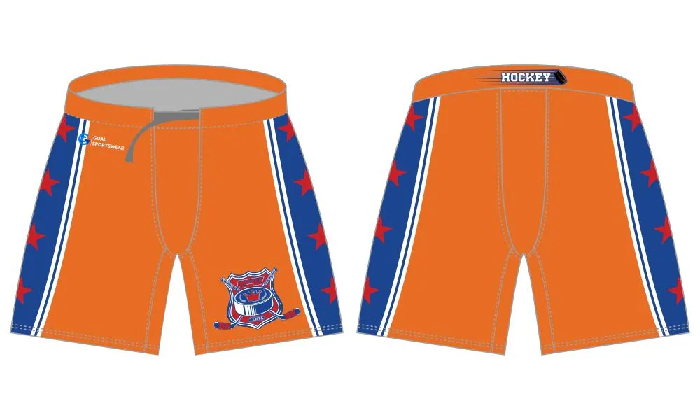 al por mayor 100% poliéster personalizado pantalones de hockey sobre hielo
