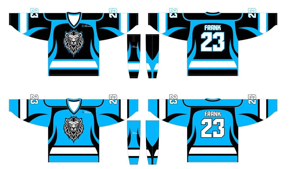 wholesale 100% polyester custom made sublimation reversible hockey jersey