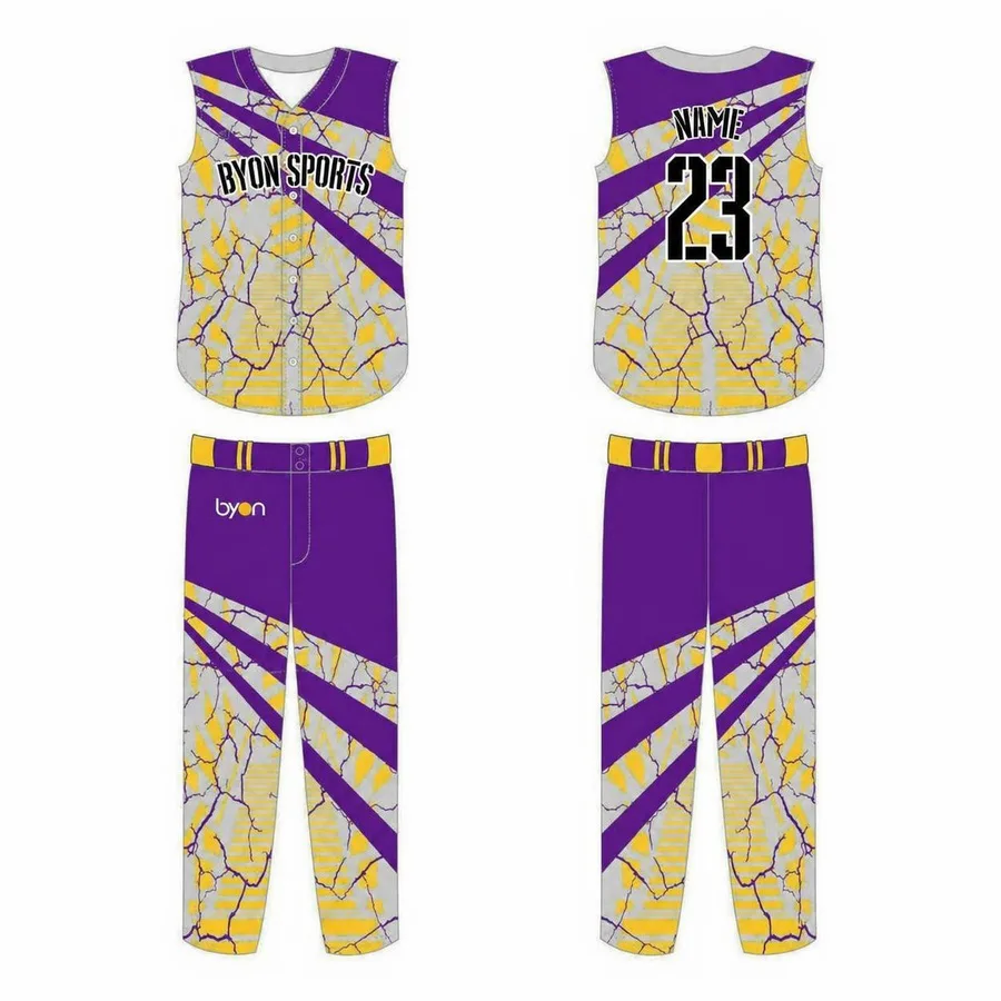 wholesale 100% polyester custom made sublimation sleeveless Softball Jerseys