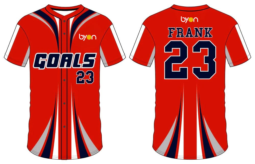 Wholesale 100% polyester custom sublimated printed button down baseball jersey