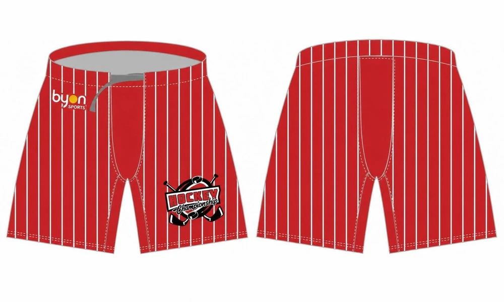 al por mayor 100% poliéster personalizado pantalones de hockey sobre hielo personalizado