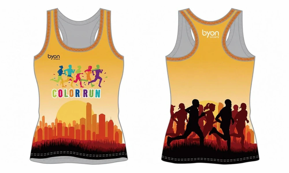 Großhandel 100% Polyester Custom sublimierte gedruckte sublimierte Laufhemden