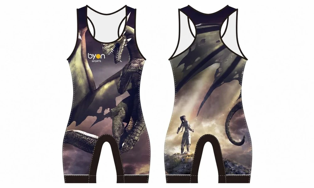 Wholesale 100% Polyester Custom sublimierte gedruckte Wrestling Uniform