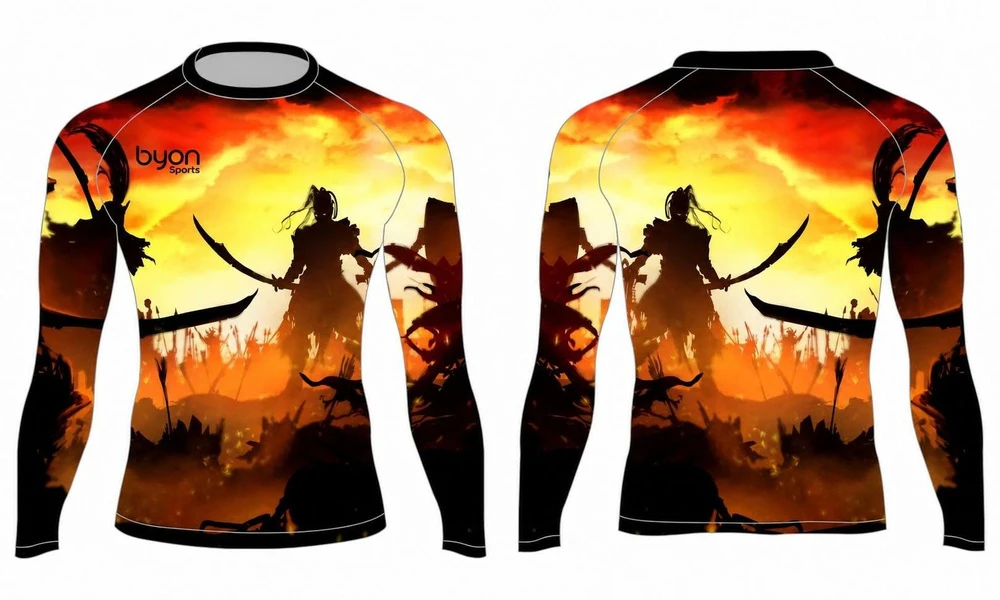 wholesale custom design sublimation printing custom MMA rash guards