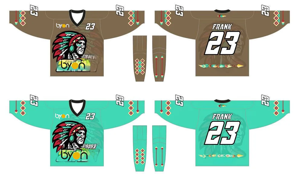 wholesale high quality men's custom made reversible hockey jersey