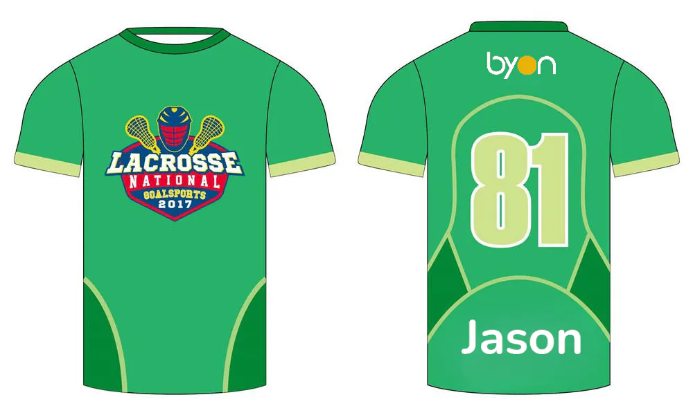 Wholesale hochwertige Sublimation Custom Made Short Slee Lacrosse Shooter