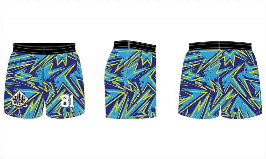 wholesale pro polyester mesh custom sublimated printed rugby shorts